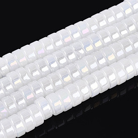 Цвет AB покрытием имитацией нефрита бисер пряди, плоско-круглые