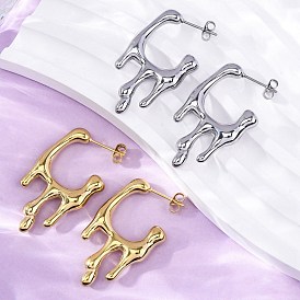 304 из нержавеющей стали серьги, вакуумное покрытие pvd, поток очарования