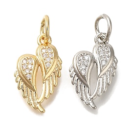 Латунные микро проложить кубического циркония подвески, долговечный, подвески в виде ангельских крыльев, с целью перехода в кольце