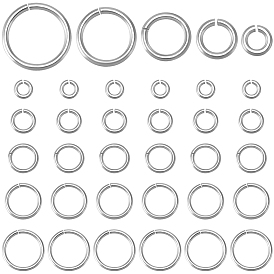 50 шт. 5 стили 925 открытые кольца для прыжков из стерлингового серебра, для плетения кольчуги, пропил пилой закругленный