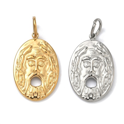 Тисненые 304 подвески из нержавеющей стали, амулеты для испуганного лица