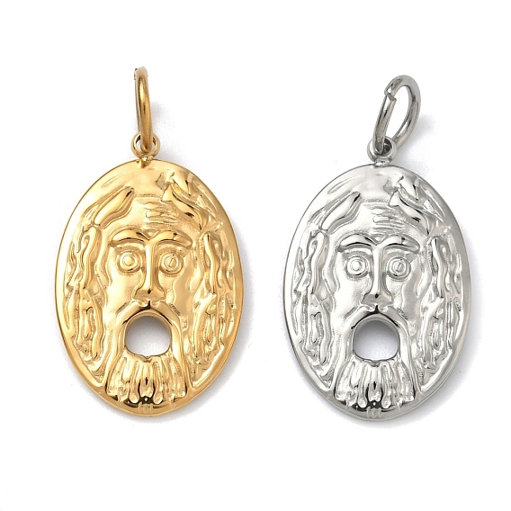 Тисненые 304 подвески из нержавеющей стали, амулеты для испуганного лица
