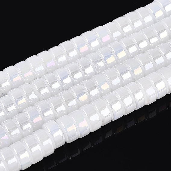 Цвет AB покрытием имитацией нефрита бисер пряди, плоско-круглые