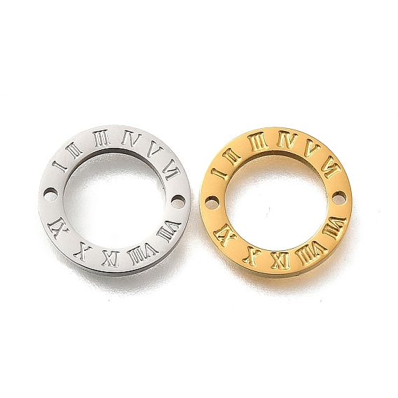 304 подвески-кольца из нержавеющей стали с римскими цифрами, вырезанными лазером, ручная полировка