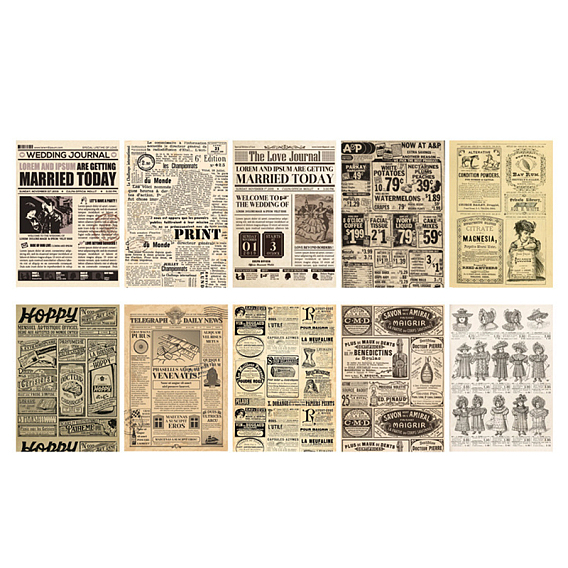 Bloc de papier de scrapbooking, pour scrapbook album bricolage, carte de voeux, papier de fond, agenda décoratif, rectangle avec motif mixte