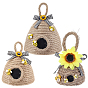 3Pcs 3 Colors Wool Rope Sunflower Beehive Pendant Decorations