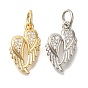 Латунные микро проложить кубического циркония подвески, долговечный, подвески в виде ангельских крыльев, с целью перехода в кольце