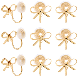 10 латунные серьги-клипсы, с петлей, долговечный, без никеля , бантом