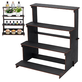 4-Tier Wood Display Risers for Retail