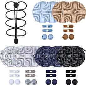 6 пары 6 цвета эластичные шнурки без завязок, с пластиковым прочным замком и быстроразъемными стяжками