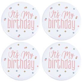 4шт. Оловянные броши "С Днем рождения", железные булавки на лацкан для рюкзака