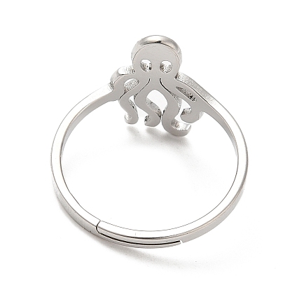 304 Stainless Steel Adjustable Rings, Octopus