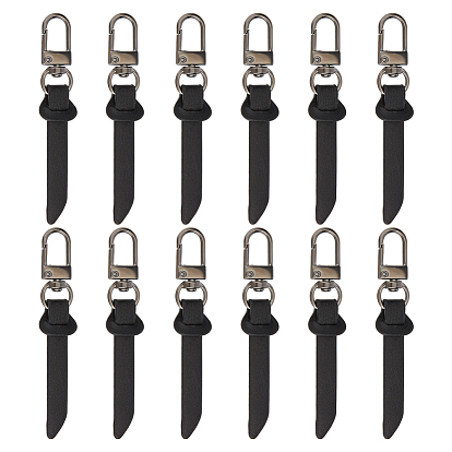 12 шт. подвесные украшения из искусственной кожи, с поворотными застежками сплава, платина