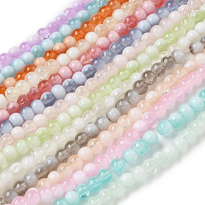 Стеклянные бусины кракле, рондель