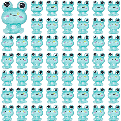 80 шт. Кабошоны из непрозрачной смолы, лягушка