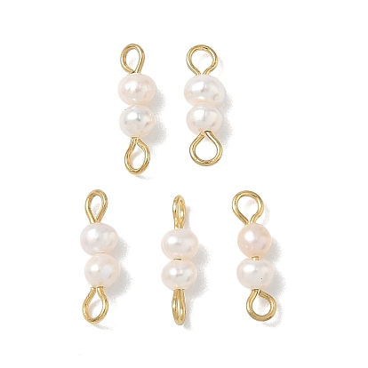 Картофельные натуральные культивированные пресноводные жемчужины, звенья, соединительные подвески, с 304 петлями из нержавеющей стали, цветочный белый