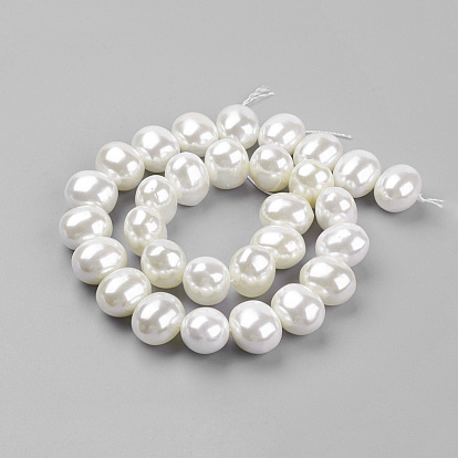 Chapelets de perles nacrées, ovale, teint