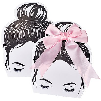 50Pcs Cute Girl Shaped Paper Display Cards, for Hair Tie Display