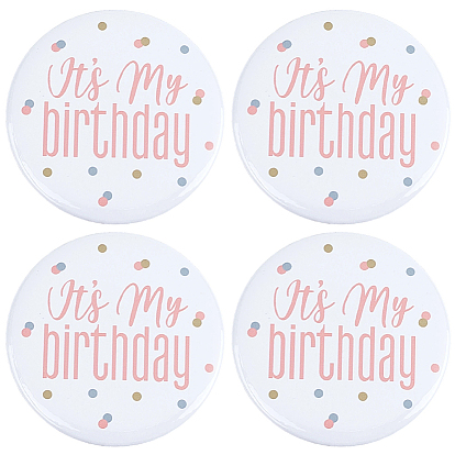 4шт. Оловянные броши "С Днем рождения", железные булавки на лацкан для рюкзака