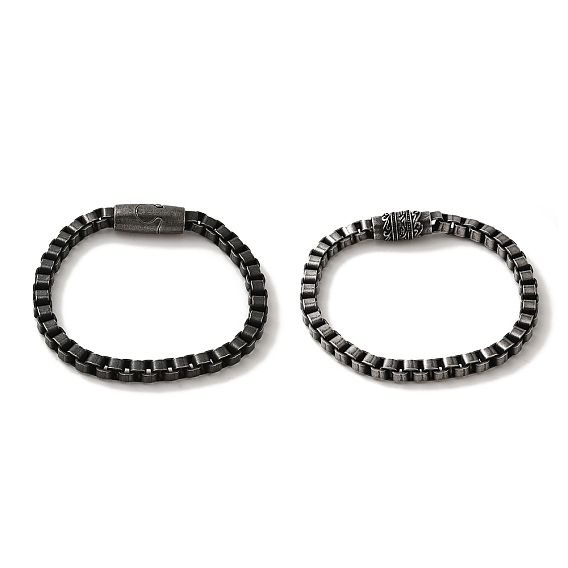 316 браслеты из хирургической нержавеющей стали с цепочкой-коробкой и магнитными застежками