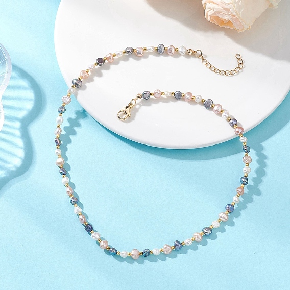 Женские ожерелья из натурального барочного жемчуга Кеши, полированные с двух сторон, красочный