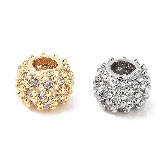 Латунные прозрачные бусины из кубического циркония, без кадмия, без никеля и без свинца, круглые