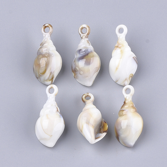 Acrylic Pendants, Imitation Gemstone Style, Spiral Shell Shape