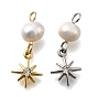 Латунные микро проложить кубического циркония подвески, астеризм, стойки покрытие, долговечный, с натуральной жемчужиной, без кадмия и без свинца