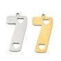 201 Stainless Steel Pendants, Number 7 with Heart Cutouts Charms