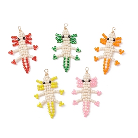 Подвески-рыбки из медной проволоки, обвитые бисером, подвески из стеклянных бусин с узором ткацкого станка