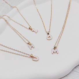 Ожерелья с подвесками из сплава и белой эмали, золотые