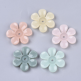 Прозрачные акриловые бусинки, 6-лепестков цветка