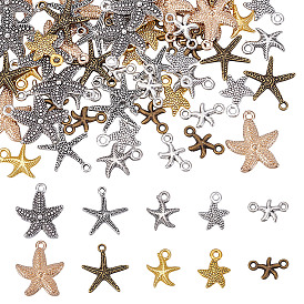 80 шт. 10 стили подвески и звенья из сплава в виде морской звезды в тибетском стиле сделай сам, подвески, фурнитура, наборы