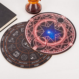 Constellation Sun/Star Wood Tarot Card Pad, Divination Mat, Altar Plate, Dowsing Pendulum Boards