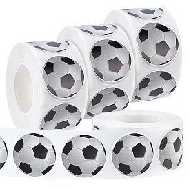 4 Selbstklebende Etikettenrollen, Fußball-Papieraufkleber, für die Partei, dekorative Geschenke