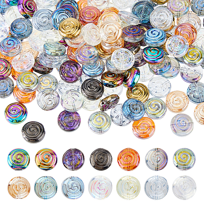 140 шт 14 цвета прозрачные стеклянные бусины, леденец