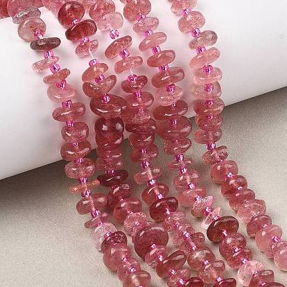 Природного кварца клубники нитей бисера, чип, с бисером