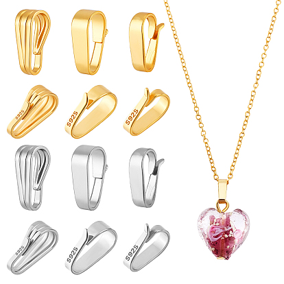 12 шт. 6 стили 925 застежки-кнопки из стерлингового серебра