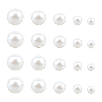 Resin Imitation Pearl Beads, No Hole/Undrilled, Round