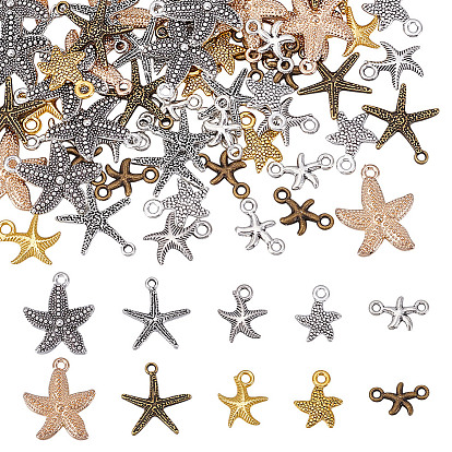 80 шт. 10 стили подвески и звенья из сплава в виде морской звезды в тибетском стиле сделай сам, подвески, фурнитура, наборы
