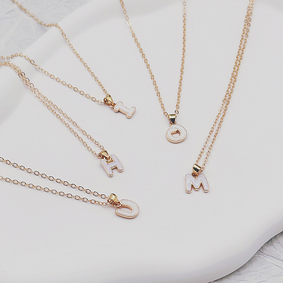 Ожерелья с подвесками из сплава и белой эмали, золотые