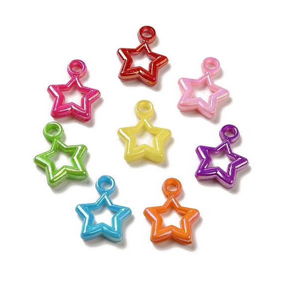 Плакировка непрозрачных акриловых подвесок, AB цвет, звезда