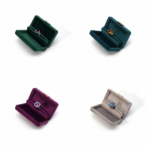 Прямоугольная бархатная коробочка для хранения обручальных колец, кольцо в подарочном футляре