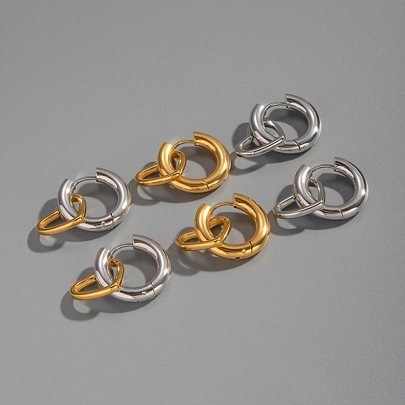 Серьги-кольца из нержавеющей стали в форме сердца, вакуумное покрытие pvd