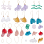 DIY Earring Making, with Polyester Pendants, Organza Fabric Pendants, Glass Pearl Beads, Stainless Steel Earring Findings