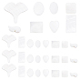 48pcs 8 cabochons de coquillages d'eau douce naturels de style, coeur & feuille de ginkgo & aile & carré & rectangle & ovale & rectangle