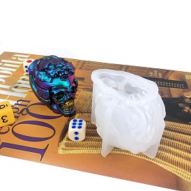 Moules en silicone de crâne de bricolage, moules de résine, pour la résine UV, fabrication d'affichage de bijoux en résine époxy