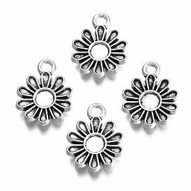 Оправы для подвески из сплава в тибетском стиле для эмали, без кадмия и без свинца, цветок