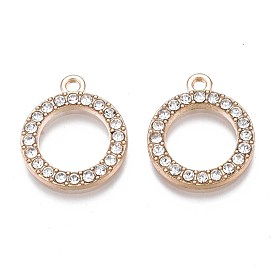 Alloy Pendants, with Crystal Rhinestone, Cadmium Free & Nickel Free & Lead Free, Ring