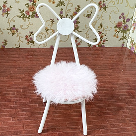 Мини-металлический стул-бабочка с плюшевой подушкой, аксессуары для кукольного домика с микро-ландшафтом, притворяясь опорными украшениями